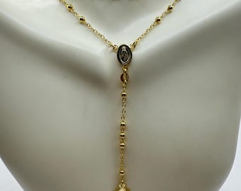 ヴィンテージロザリオネックレス：ゴールド925スターリングシルバー