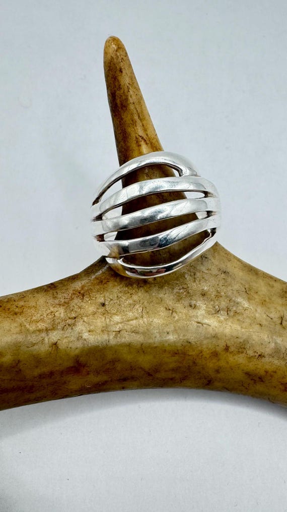 Vintage Boho Sterling Silver Statement Ring - Siz… - image 1