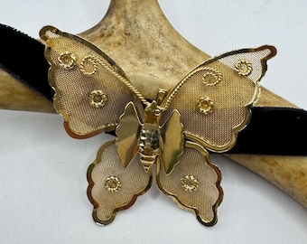 Vintage Gold Butterfly Brooch Pin - 12 k Gold Filled - Unique and Stylish Accessory Lightweight construction