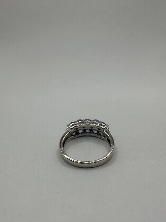 Vintage Blue Tanzanite Wedding Ring Band 925 Ster… - image 7