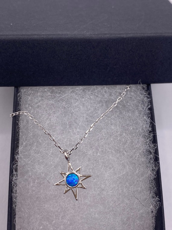 Vintage tiny opal star on a chain minimalist neck… - image 3