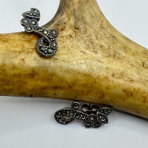 Vintage Marcasite Stud Earrings Deco | 925 Sterling Silver Earrings | Minimalist Everyday
