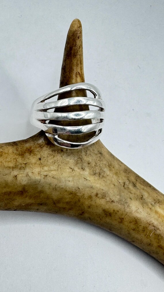 Vintage Boho Sterling Silver Statement Ring - Siz… - image 3