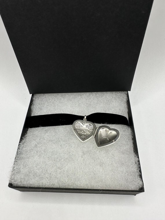 Vintage Style Mom Heart locket 925 Sterling Silver - image 8