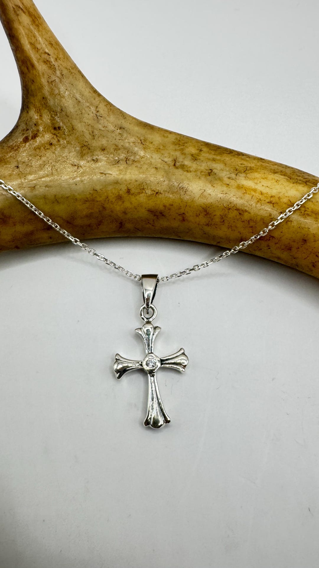 Vintage Sterling Silver Cross Pendant Necklace: Religious Charm - Etsy