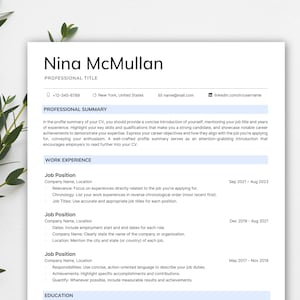 Minimalist Resume ATS CV Template for Word & Mac Pages including Cover Letter | Instant Download | Package includes icons and eBooks