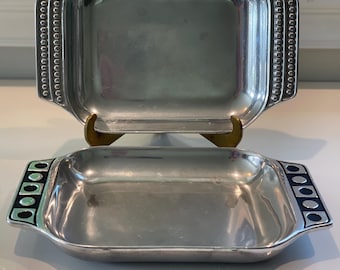 Wilton Armetale baking and serving vessels/trays, Flutes and Pearls and circle pattern, made in USA