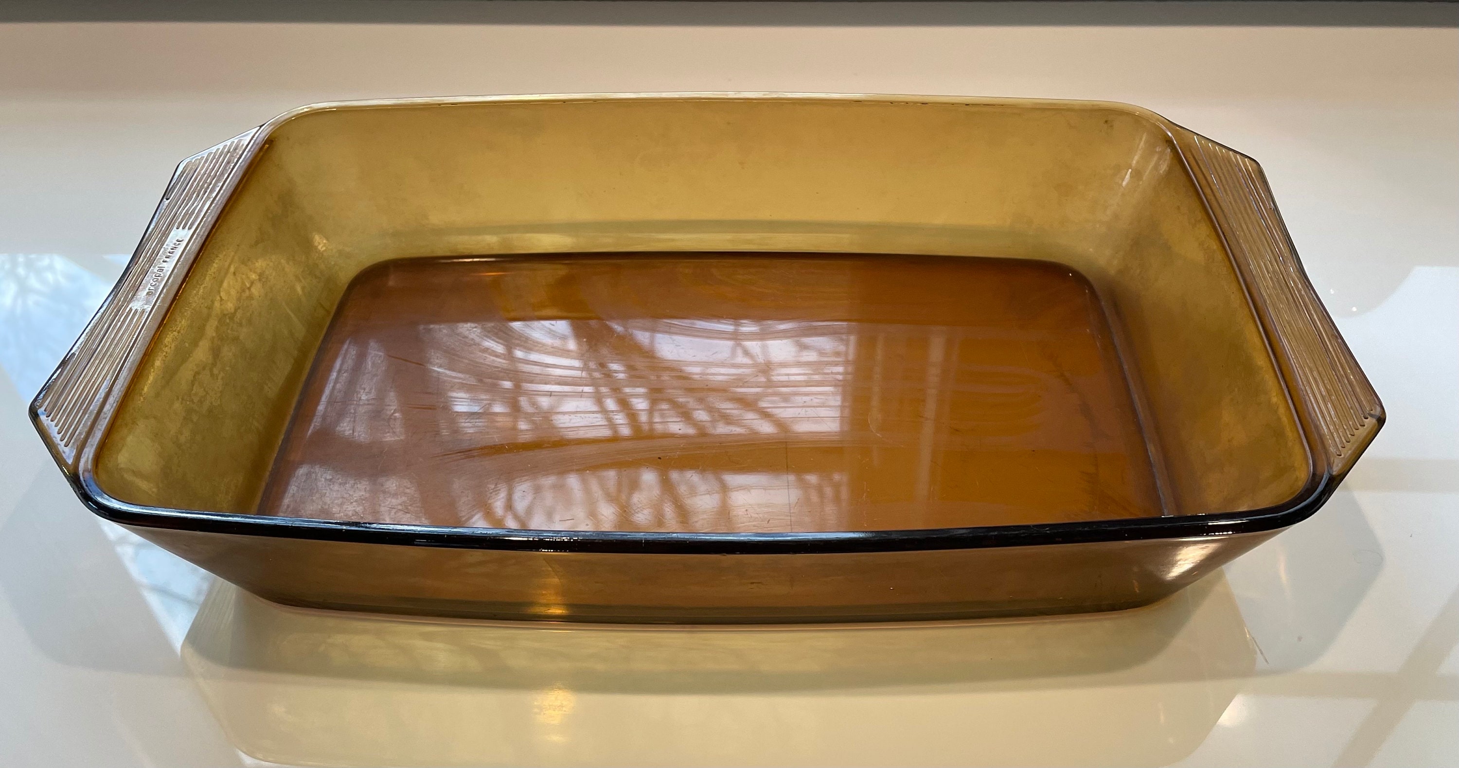 Arcopal FRANCE Amber Glass Rectangular Baking Dish - Etsy