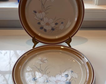 Hearthside Water Colours Dawn met de hand gedecoreerde dinerborden van steengoed, set van 2