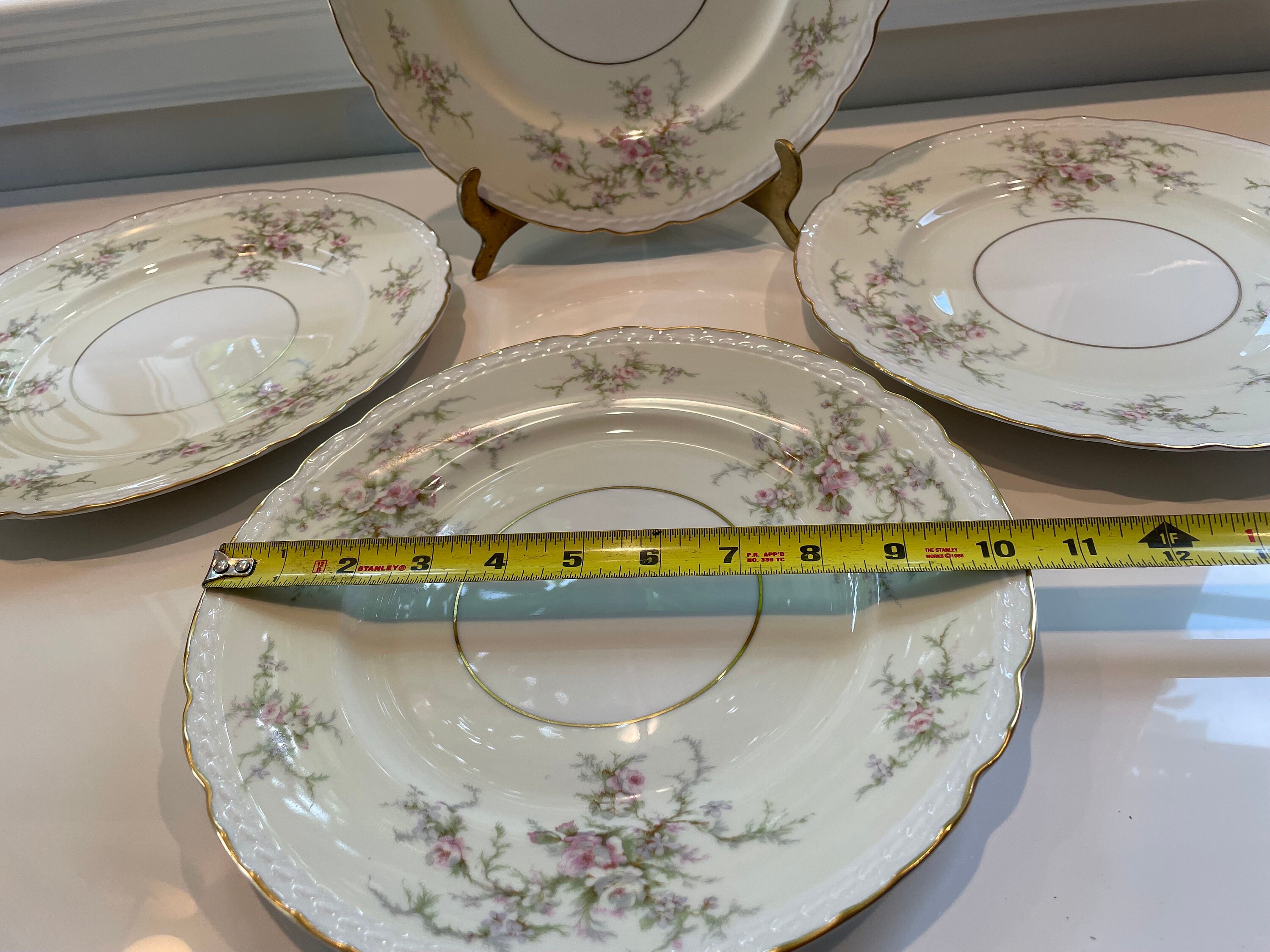 Arcadian Fine China Old Rose Pattern Dinner Plates - Etsy