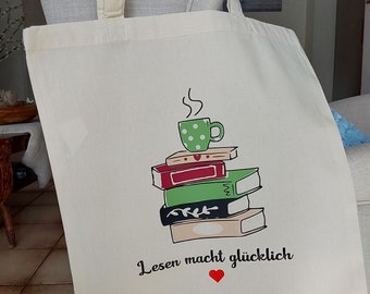 Bücherbeutel, Stofftasche für Bücher, Büchereibeutel, Tasche für Bibliothek,  Büchersackl