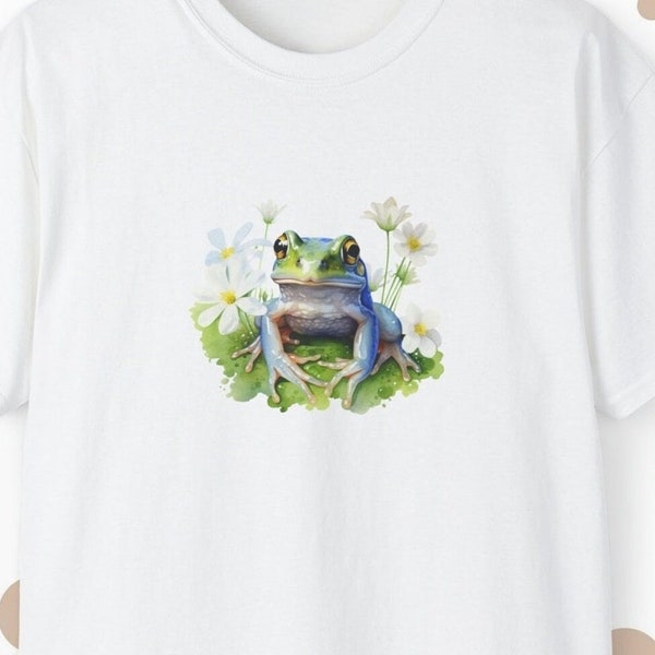 Unisex Ultra Cotton Shirt,T-Shirt Baumwolle, weiß, Damen, Tiermotiv, Frosch