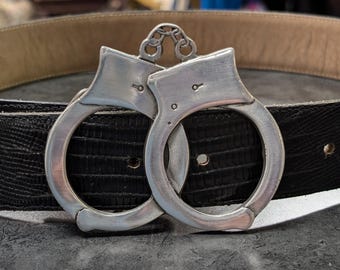 Bergamot Brass Works Handcuff Belt Buckle 1981 VINTAGE