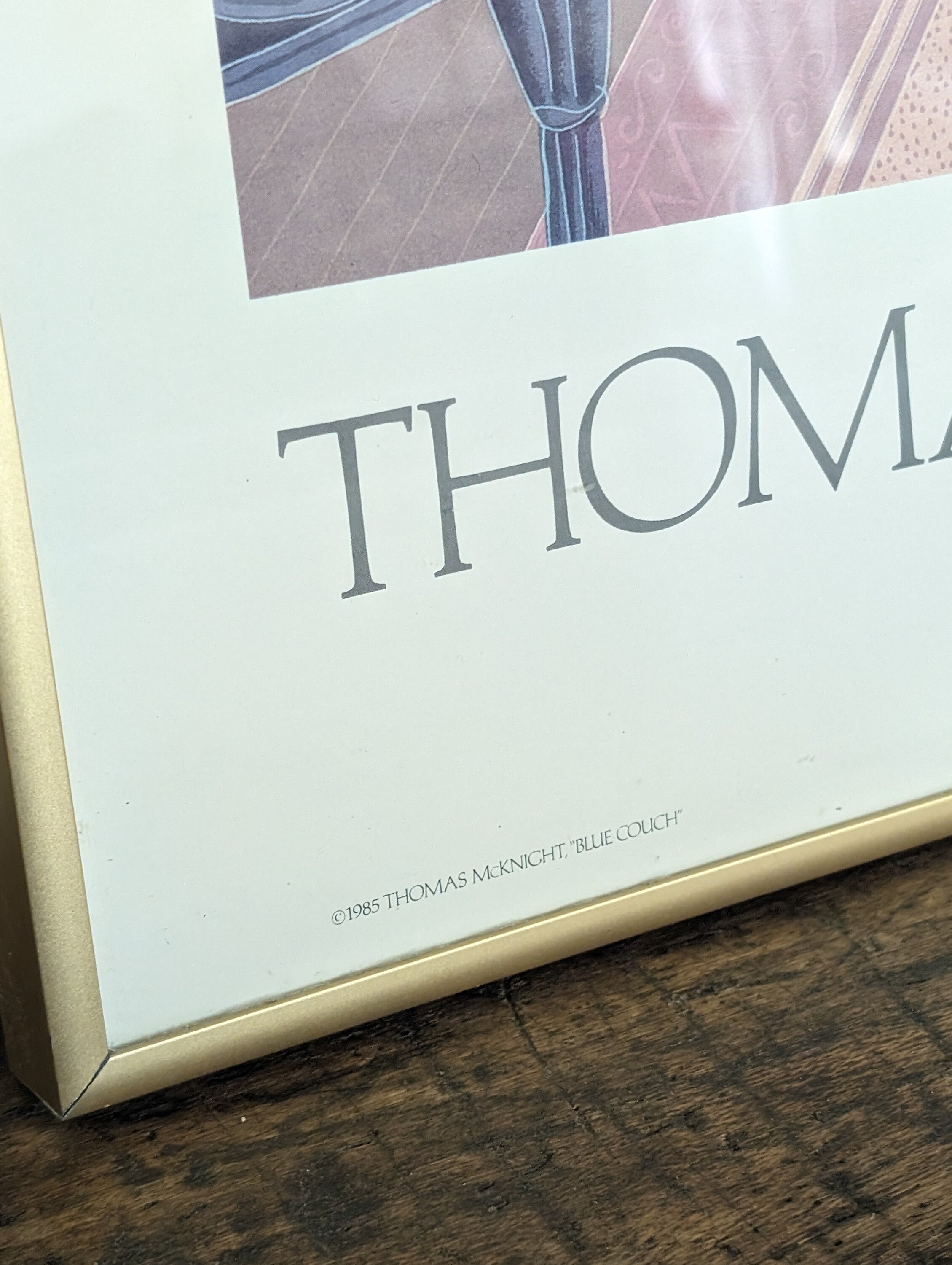 THOMAS McKNIGHT 額入りポスター　Blue couch Blue Couch 1985 Limited Edition Serigraph by Thomas Frederick