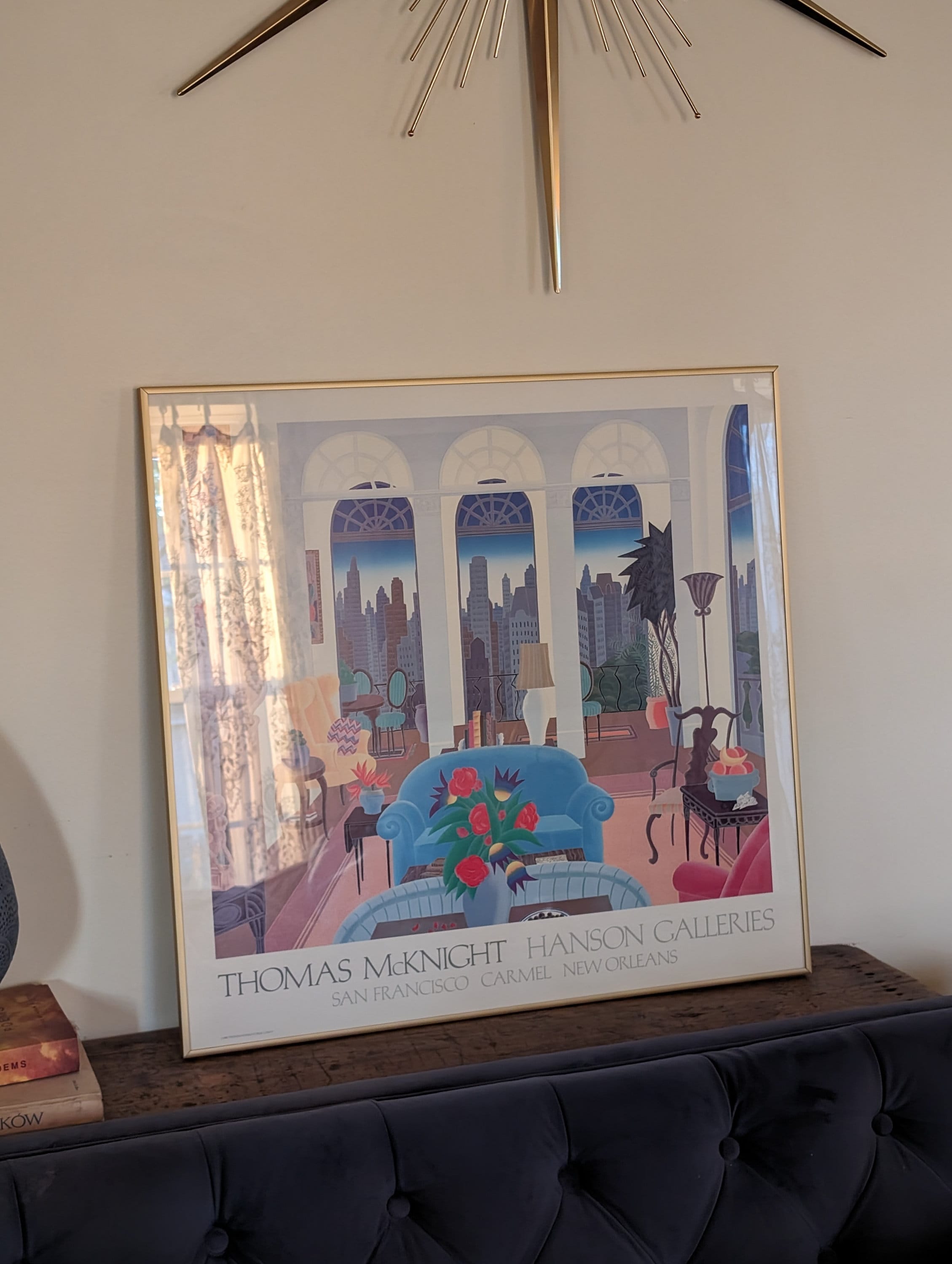 Vintage 1985 Framed Print Thomas Mcknight Hanson Galleries Blue