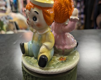 Vintage Raggedy Ann and Andy Music Box – 1970s Ceramic Figurine - Etsy