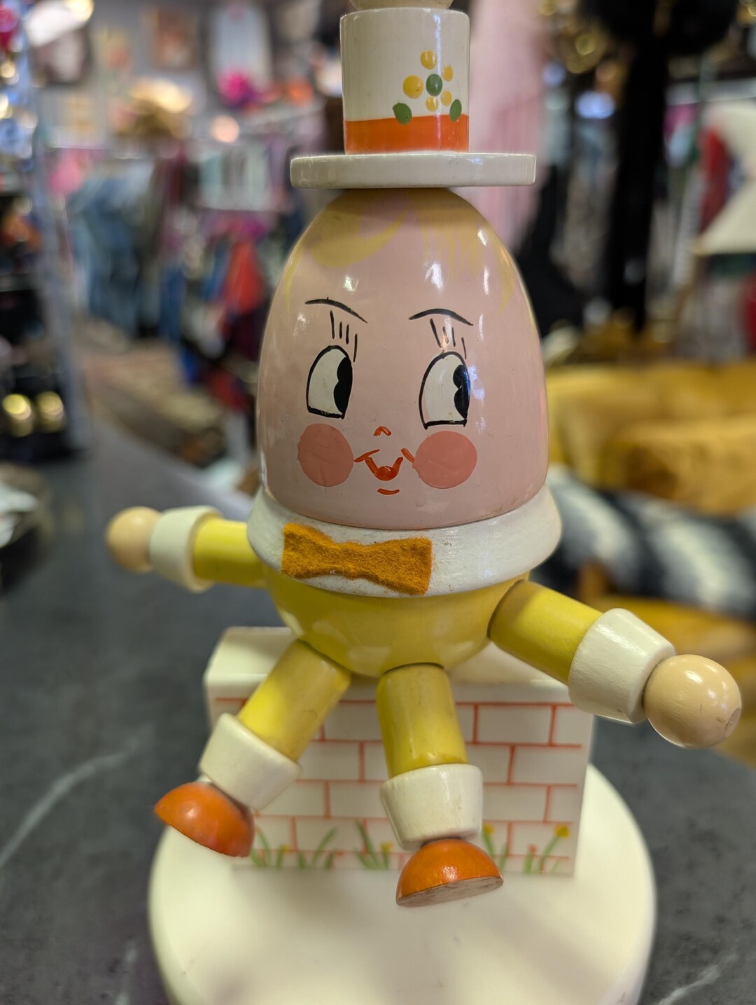 Vintage Humpty Dumpty Nursery Room Light Table Lamp Wood USA Rhyme ...