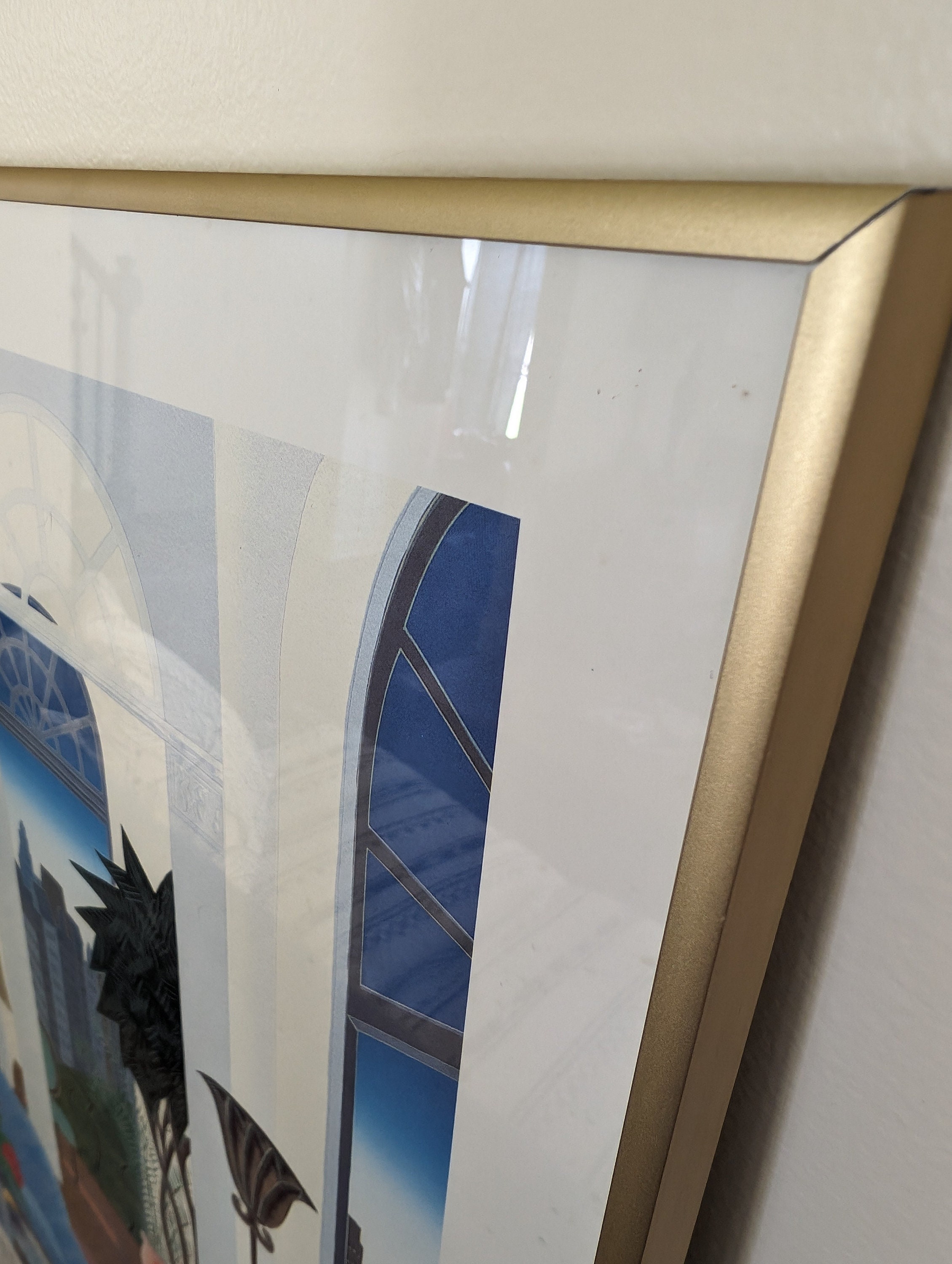 Vintage 1985 Framed Print Thomas Mcknight Hanson Galleries Blue