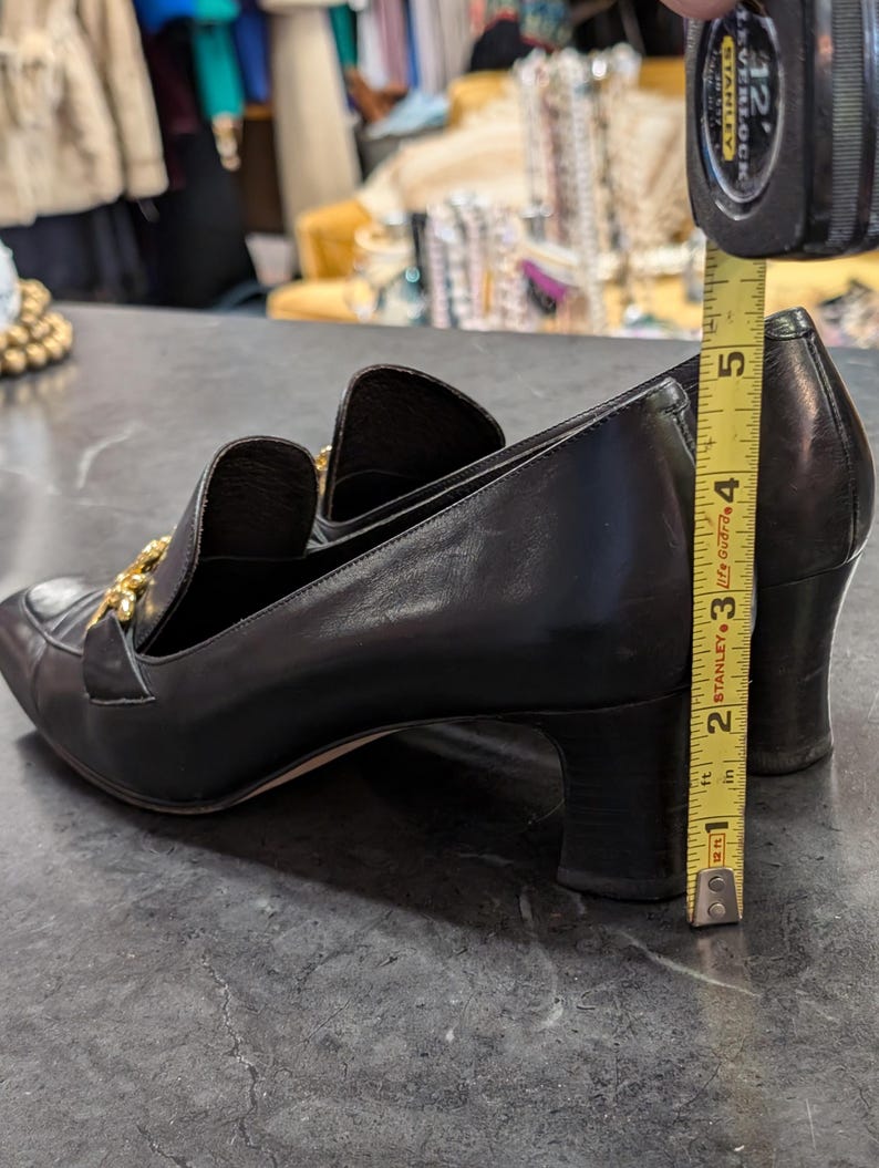 Vintage Amalfi Italy Ladies Women Chunky Heel Slides Shoes Loafers