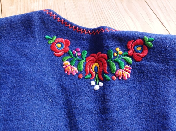 Hungarian Hand Embroidered Floral UNISEX Matyo ve… - image 7