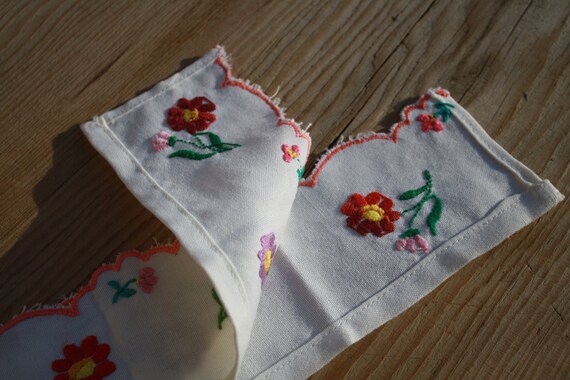 ハンガリー蚤の市購入ヴィンテージカロチャ刺繍カーテン2枚 ハンガリー