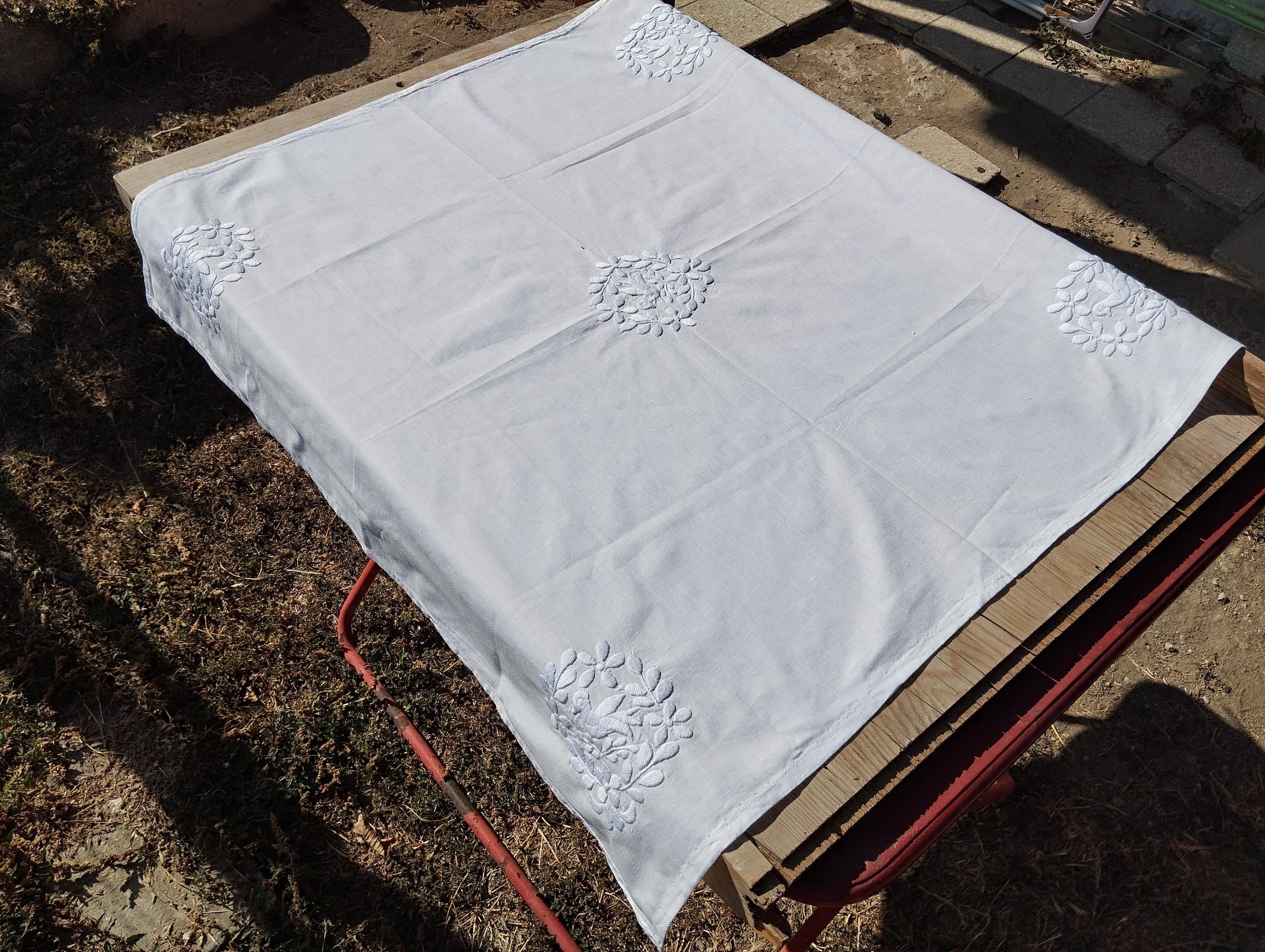 Antique Hungarian Embroidered Tablecloth: Folk Art Bird Design - Etsy