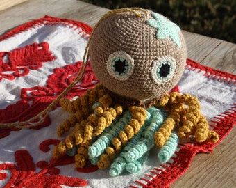 Amigurumi Crochet Jelly Fish  , Boho Home Decor, Handmade Toys