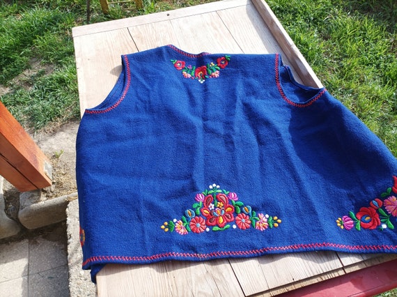 Hungarian Hand Embroidered Floral UNISEX Matyo ve… - image 5