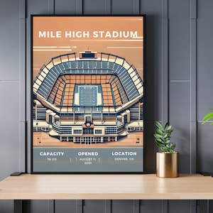 Mile High Stadium Digital Print - Denver Broncos