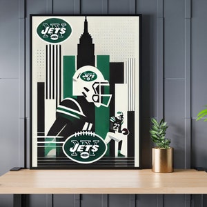 New York Jets Digital Print  - Bold and Vibrant Sports Art, Office Print, Games Room, Bedroom Print, Basement Print