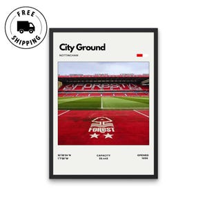 The City Ground Stadion Poster - Heimat von Nottingham Forest F.C, Bürowandkunst, Kellerkunst, Spielzimmerkunst