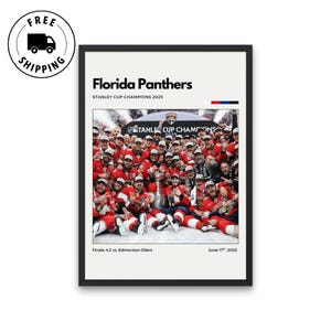 Poster dei campioni della Stanley Cup 2025 dei Florida Panthers / Poster sportivi / Arte murale per ufficio / Poster per seminterrato / Poster per hockey