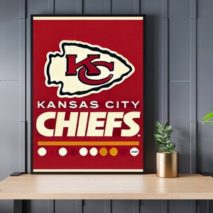 Kansas City Chiefs Digitaldruck - Sportliche Kunst, Mitbringsel für Büro, Spielzimmer, Schlafzimmer, Kellerabteil