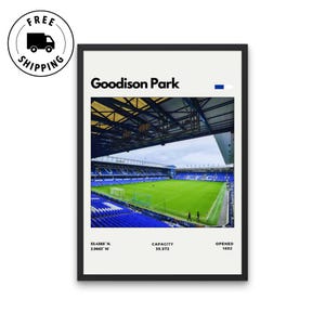 Goodison Park Poster - Home of Everton F.C., Office Wall Art, Basement Poster, Game Room Poser