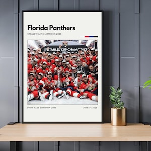 Florida Panthers 2025 Stanley Cup Champions Digital Print | Sports Posters | Office Wall Art | Basement Poster | Hockey Print