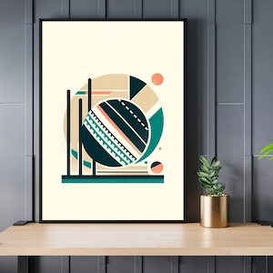 Minimalist Cricket Art Digital Print