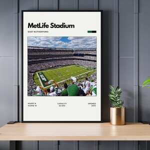 MetLife Stadium Print - Home of the New York Jets, NFL Wall Art Office Print, Games Room Print, Bedroom Print, Basement Print