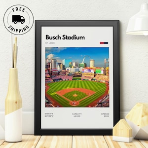 Busch Stadium Poster | St. Louis Cardinals Baseball | Minimalist Wall Art |  Sports Poster | Office Art | Basement Poster | Digital Print
