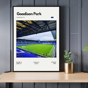 Goodison Park Print - Home of Everton F.C., Digital Print, Office Wall Art, Basement Poster, Game Room Poser