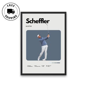 Poster minimalista di Scottie Scheffler / Poster del campione Masters / Download digitale di poster sportivi del PGA Tour / Arte da parete per ufficio / Arte del golf