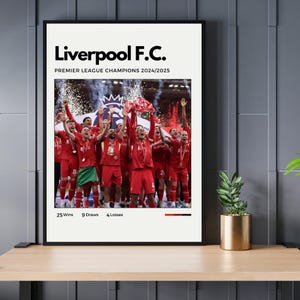Liverpool Premier League Winners 2025, Digital Print | Liverpool Art | Sports Posters | Office Wall Art, Basement Poster | Game Room Poster