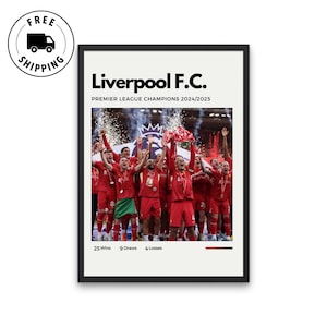 Liverpool Premier League Winners 2025, Digital Print | Liverpool Art | Sports Posters | Office Wall Art, Basement Poster | Game Room Poster