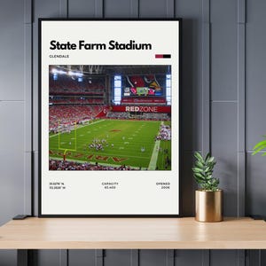 Impresión digital de State Farm: hogar de los Arizona Cardinals, impresión de pared del estadio de la NFL, impresión para oficina, impresión para sala de juegos, impresión para dormitorio, impresión para sótano
