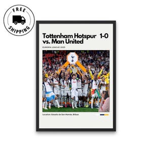 Poster dei campioni dell'Europa League 2025 del Tottenham Hotspur / Poster degli Spurs / Download digitale / Poster sportivi / Arte da parete per ufficio / Poster per seminterrato