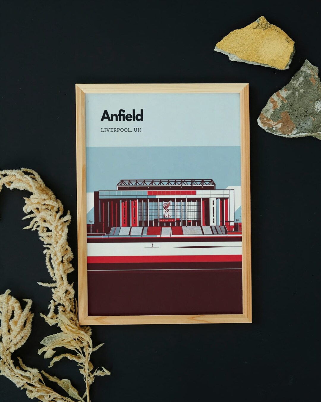 Minimalist Anfield Print, Liverpool FC Wall Art, Office Wall Art ...