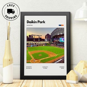 Daikin Park Poster - Home of Houston Astros, Stadium Art, Minimalist MLB Baseball Poster, Office Wall Art, Basement Poster, Digital Print