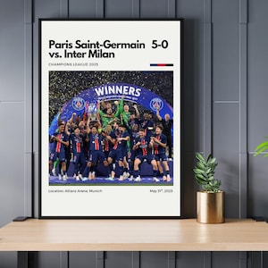 Paris Saint-Germain - Königsblaue Sieger 2025 Digital Druck | Fußball Poster | Büro Wand Kunst | Keller Wand Kunst | Fußball Fan Poster