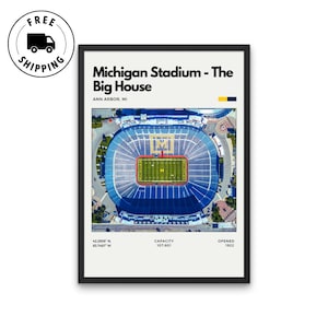 Michigan Stadium – The Big House | Stadium Wall Art | College Football Poster | Sports Stadium Decor | Office Wall Art | Basement Poster