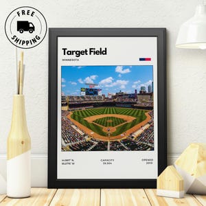 Target Field Poster - Home of The Minnesota Twins Stadium Print, Baseball Wall Art, Digital Print, Office Wall Art, Bedroom Poster