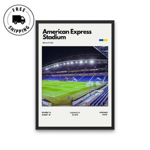 American Express Stadium Poster - Home of Brighton & Hove Albion, Soccer Poster, Basement Poster, Minimalist Office Wall Art, Digital Print,